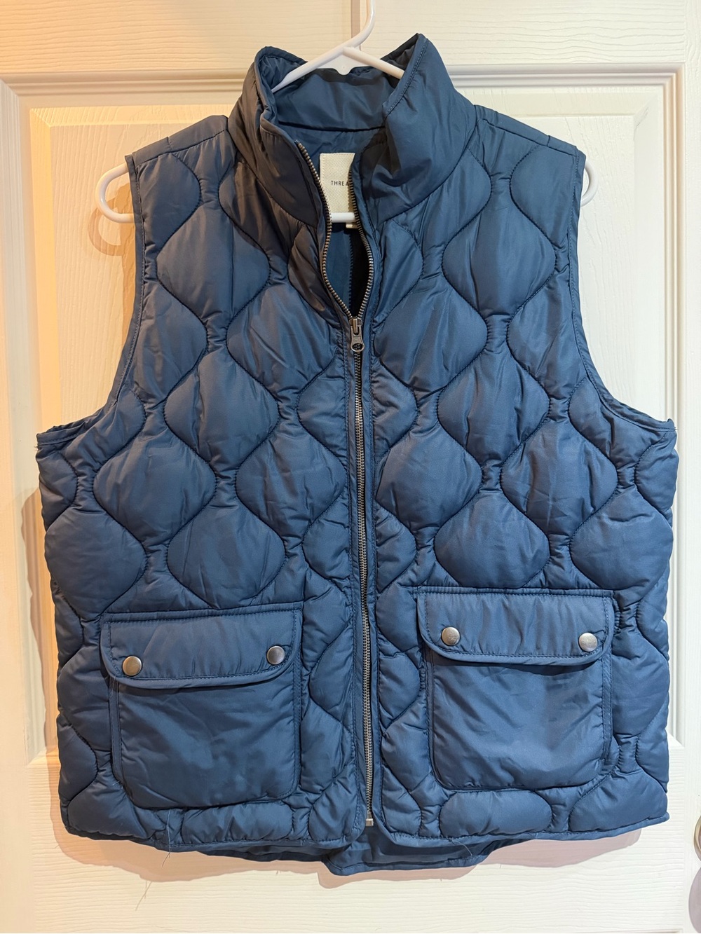 Thread & Supply Quilted Puffer Vest in Navy